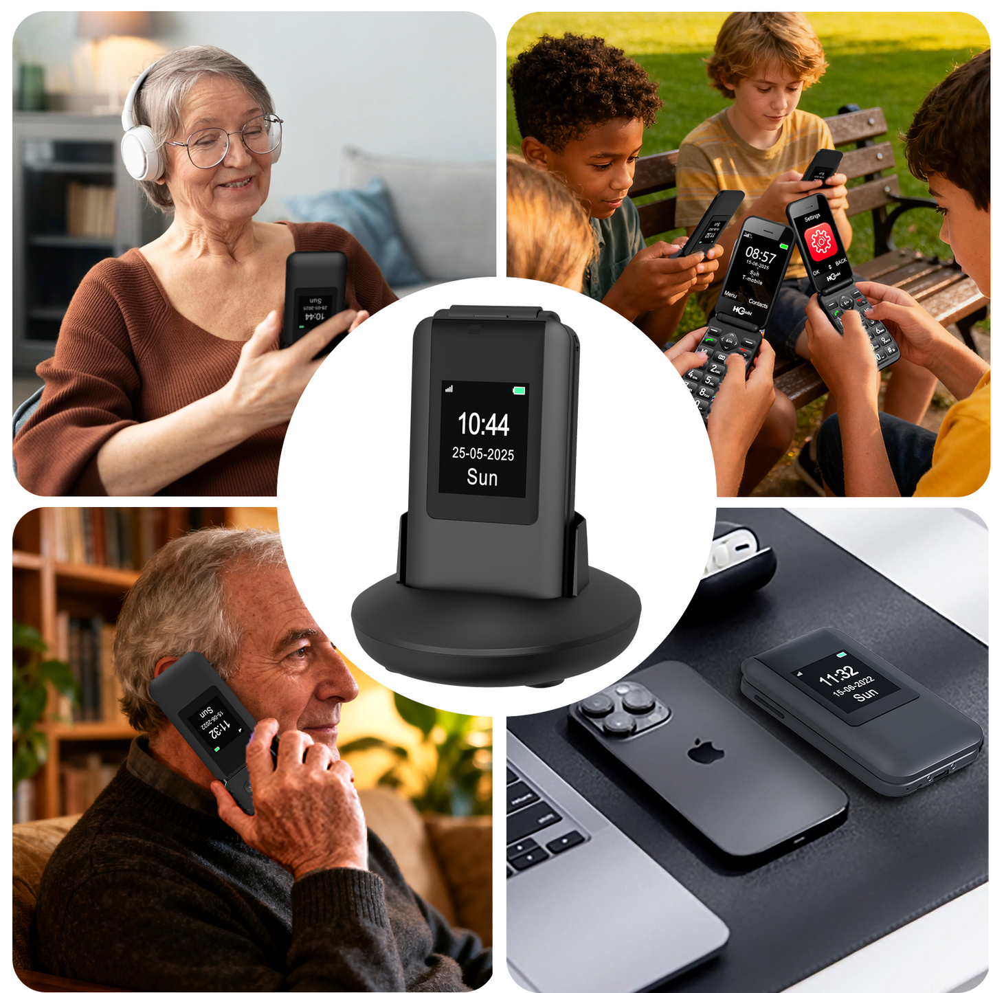 Mobile phone C8, 4G Flip Phone for Seniors,Unlocked Basic Flip Phone,2.8+1.5",SOS Button,Speed Dial,Hans-Free,Large Fonts,Big Buttons,Bluetooth,Camera,FM Radio,1400mAh Battery (Black)