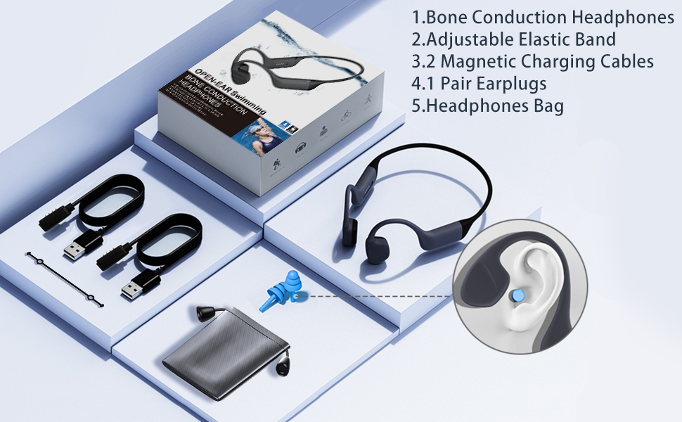 SilisoundTek s800pro Open Ear Sport Headphones, Wireless Bone Conduction Earphones, Built-in 32GB MP3,with Mic, IP68, Sweat & Water Resistant, Up to 8 Hours Battery, Bluetooth 5.4,for Running,Workouts