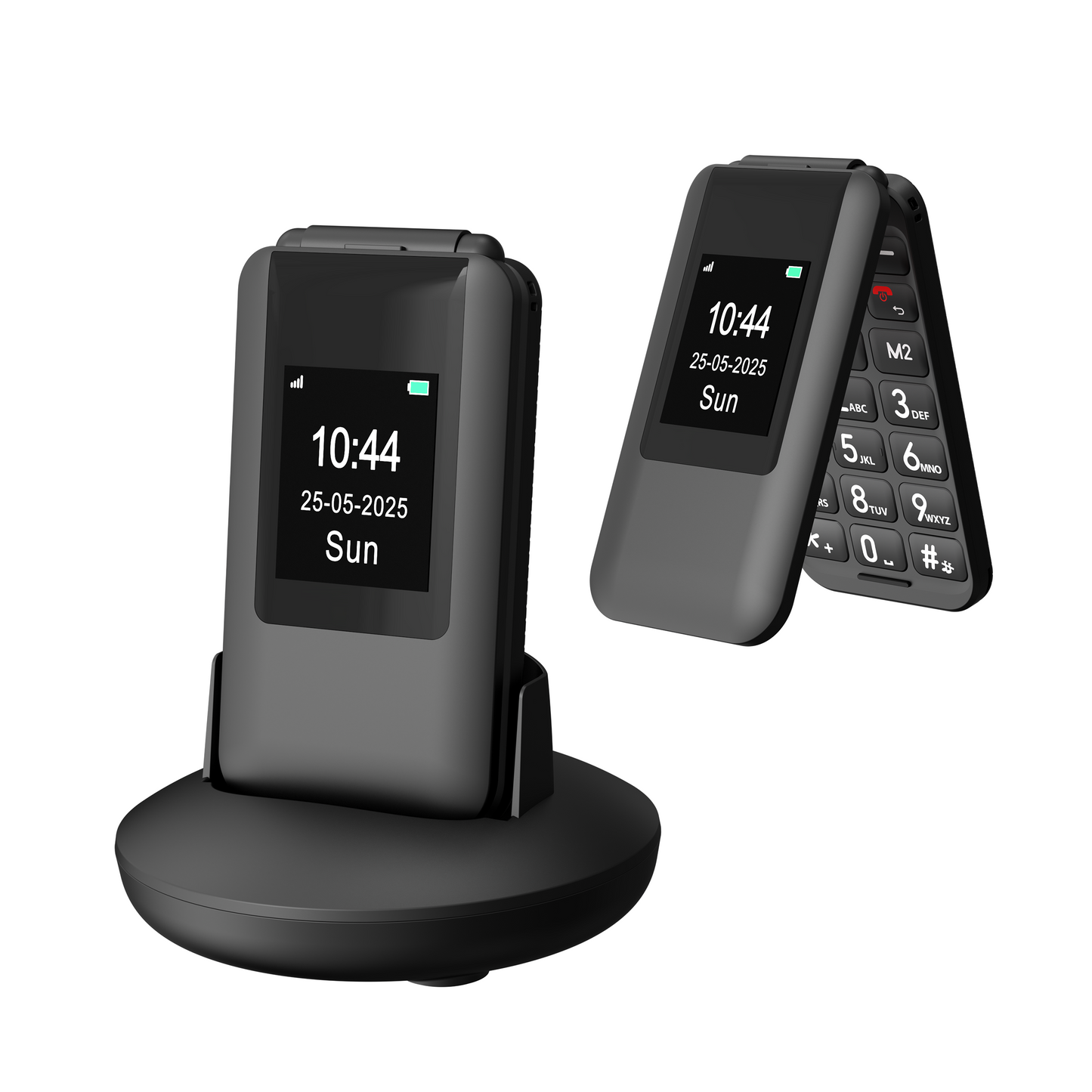 Mobile phone C8, 4G Flip Phone for Seniors,Unlocked Basic Flip Phone,2.8+1.5",SOS Button,Speed Dial,Hans-Free,Large Fonts,Big Buttons,Bluetooth,Camera,FM Radio,1400mAh Battery (Black)