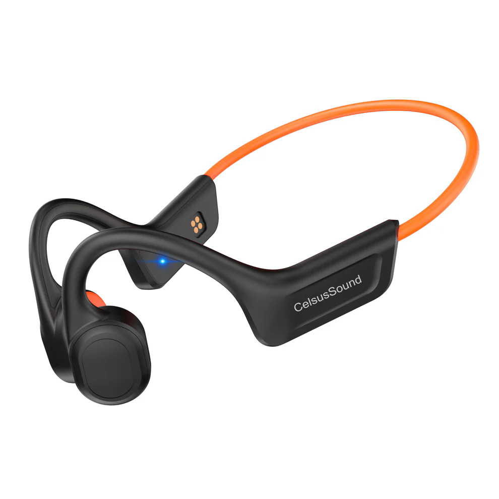SilisoundTek S800C Bone Conduction Headphones, Open-Ear Bluetooth 5.3 Headphones with Mic, IPX7 Waterproof Sports Earbuds Wireless Earphones for Running Workout Cycling, 1.5 Fast Charging and 10H Working Time