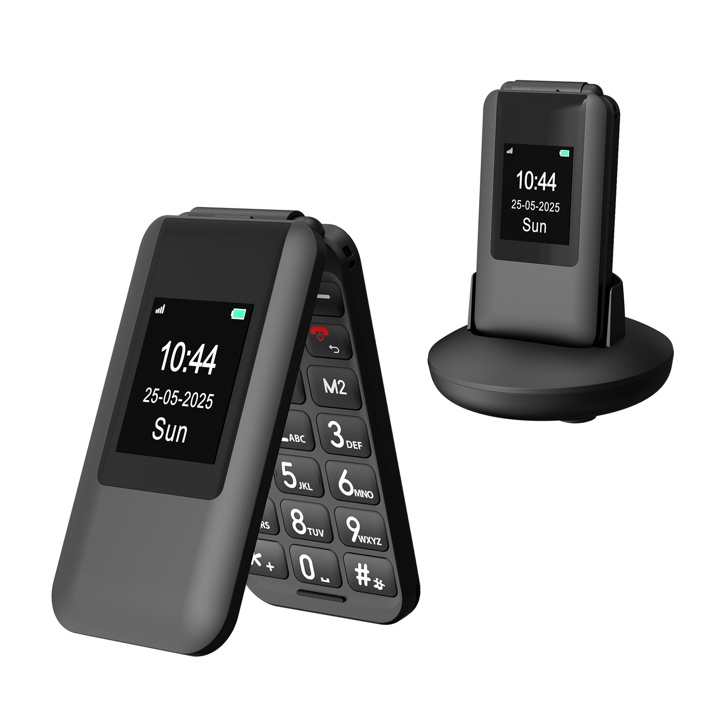 Mobile phone C8, 4G Flip Phone for Seniors,Unlocked Basic Flip Phone,2.8+1.5",SOS Button,Speed Dial,Hans-Free,Large Fonts,Big Buttons,Bluetooth,Camera,FM Radio,1400mAh Battery (Black)