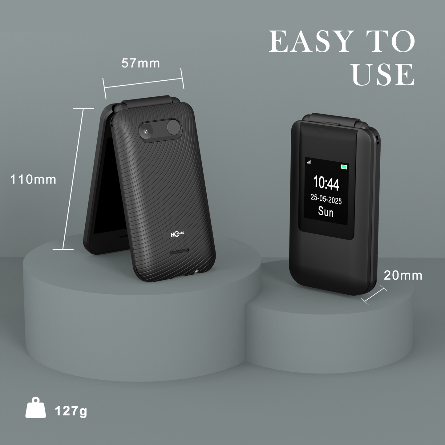 Mobile phone C8, 4G Flip Phone for Seniors,Unlocked Basic Flip Phone,2.8+1.5",SOS Button,Speed Dial,Hans-Free,Large Fonts,Big Buttons,Bluetooth,Camera,FM Radio,1400mAh Battery (Black)