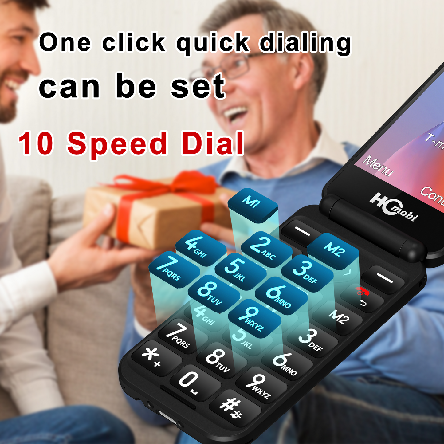 Mobile phone C8, 4G Flip Phone for Seniors,Unlocked Basic Flip Phone,2.8+1.5",SOS Button,Speed Dial,Hans-Free,Large Fonts,Big Buttons,Bluetooth,Camera,FM Radio,1400mAh Battery (Black)