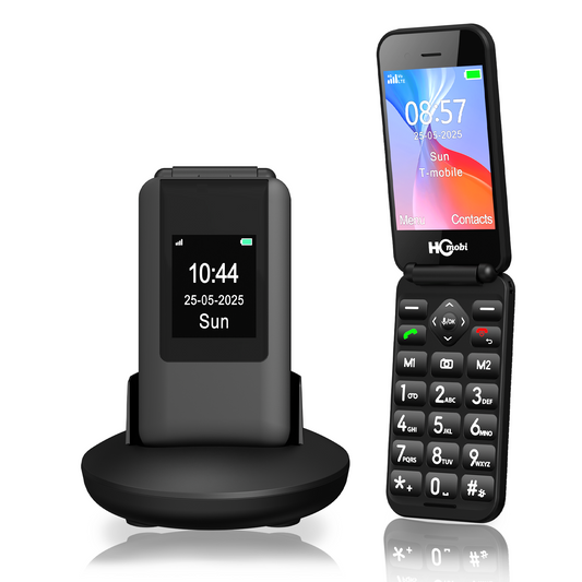 Mobile phone C8, 4G Flip Phone for Seniors,Unlocked Basic Flip Phone,2.8+1.5",SOS Button,Speed Dial,Hans-Free,Large Fonts,Big Buttons,Bluetooth,Camera,FM Radio,1400mAh Battery (Black)